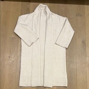 Long Cream Open Cardigan